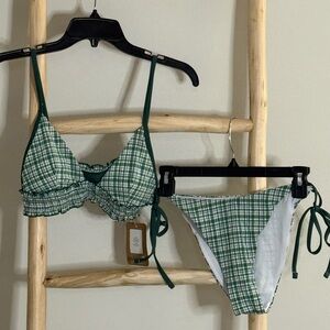 Samiol NWT Green Plaid Bikini Set